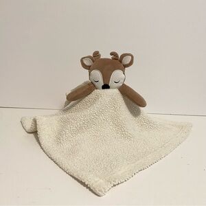 Chick Pea Deer Lovey Flat Plush White Baby Sherpa Security Blanket Woodland Toy